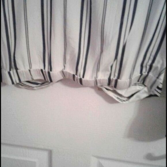 Justice White & Gray Striped Crossed Long Sleeve Teen Blouse - Picture 6 of 8